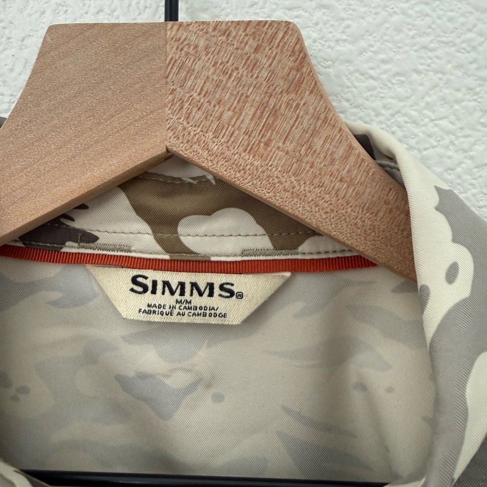 Simms Fishing Shirt Challenger Ghost Camo Stone Medium - Picture 4 of 10